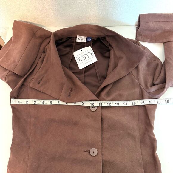 Keren Hart Lightweight Brown Long Jacket Size XS NWT - Picture 6 of 6